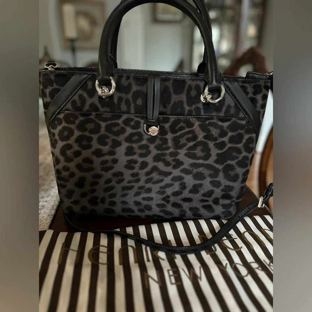 Henri Bendel Lafayette Satchel w/ Crossbody Strap in Leopard, EUC!